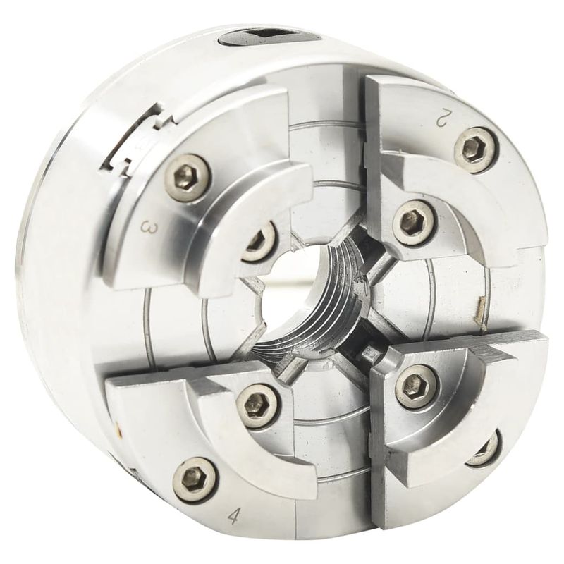 Casa si Gradina - Constructii - Scule electrice si accesorii - Menghine si cleme fixare - Mandrina pentru lemn, 4 falci conexiune M33 argintiu 96 mm otel - Infinity.ro