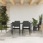 Casa si Gradina - Gradina si terasa - Mobilier exterior - Seturi mobila gradina - Set mobilier de gradina, 7 piese, negru, poliratan si otel - Infinity.ro