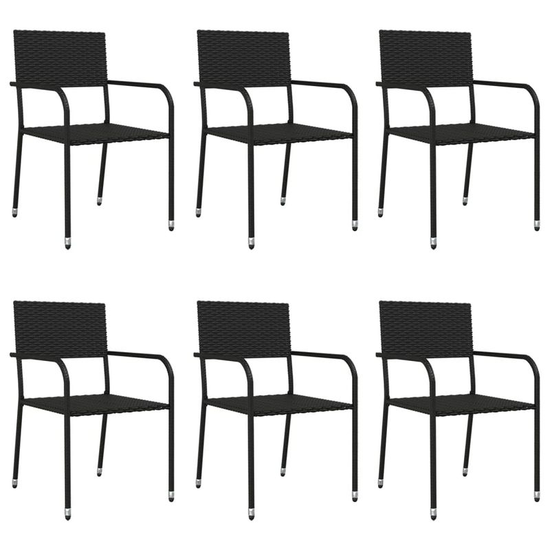 Casa si Gradina - Gradina si terasa - Mobilier exterior - Seturi mobila gradina - Set mobilier de gradina, 7 piese, negru, poliratan si otel - Infinity.ro