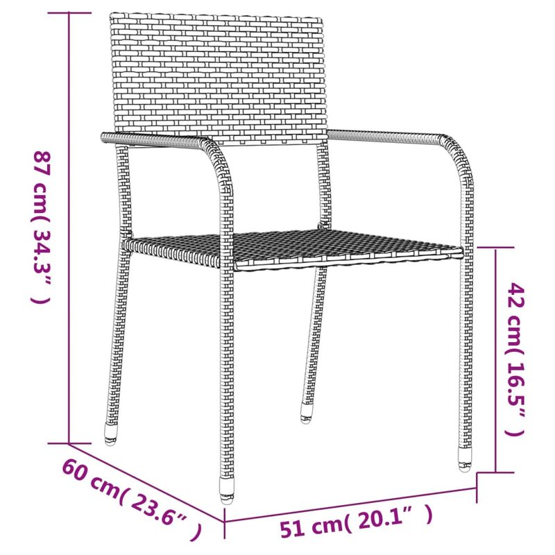 Casa si Gradina - Gradina si terasa - Mobilier exterior - Seturi mobila gradina - Set mobilier de gradina, 7 piese, negru, poliratan si otel - Infinity.ro