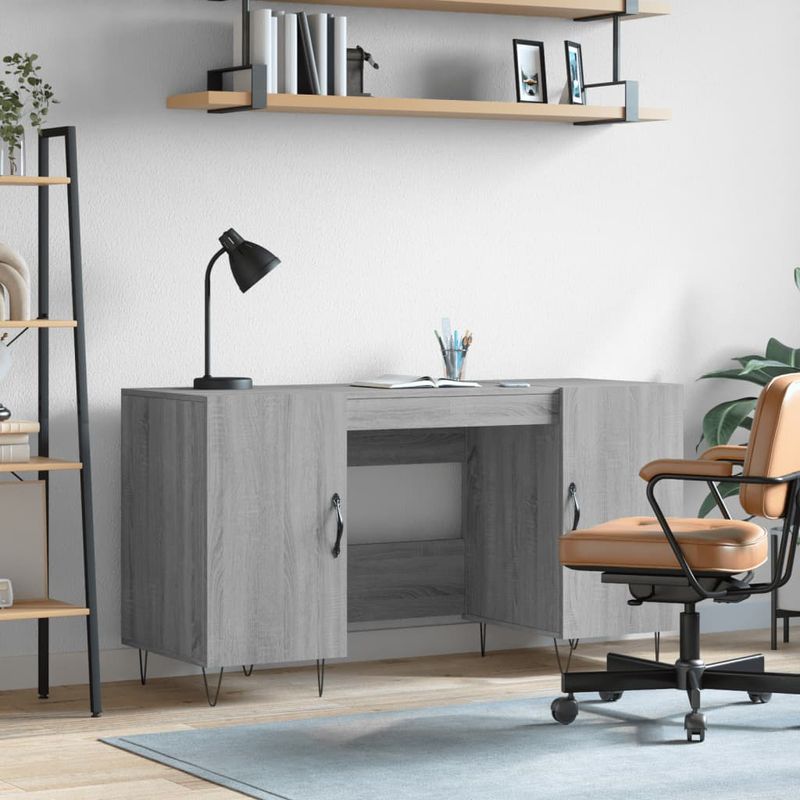 Casa si Gradina - Mobilier - Mese si birouri - Birouri - Birou, gri sonoma, 140x50x75 cm, lemn compozit - Infinity.ro