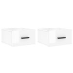 Casa si Gradina - Mobilier - Comode si corpuri - Noptiere - Noptiere de perete, 2 buc., alb extralucios, 35x35x20 cm - Infinity.ro