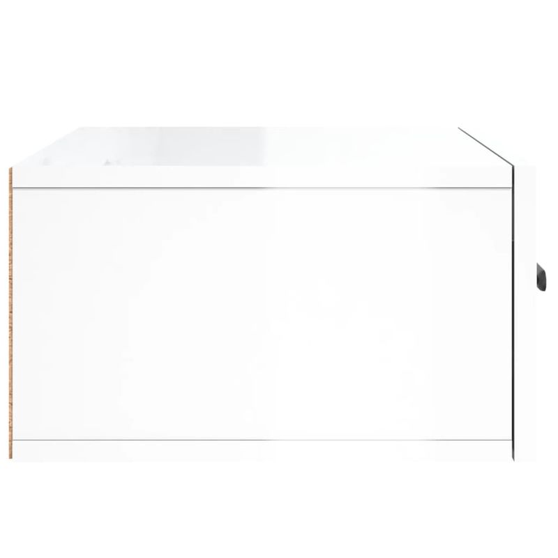 Casa si Gradina - Mobilier - Comode si corpuri - Noptiere - Noptiere de perete, 2 buc., alb extralucios, 35x35x20 cm - Infinity.ro