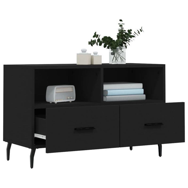 Casa si Gradina - Mobilier - Comode si corpuri - Comode - Comoda TV, negru, 80x36x50 cm, lemn prelucrat - Infinity.ro