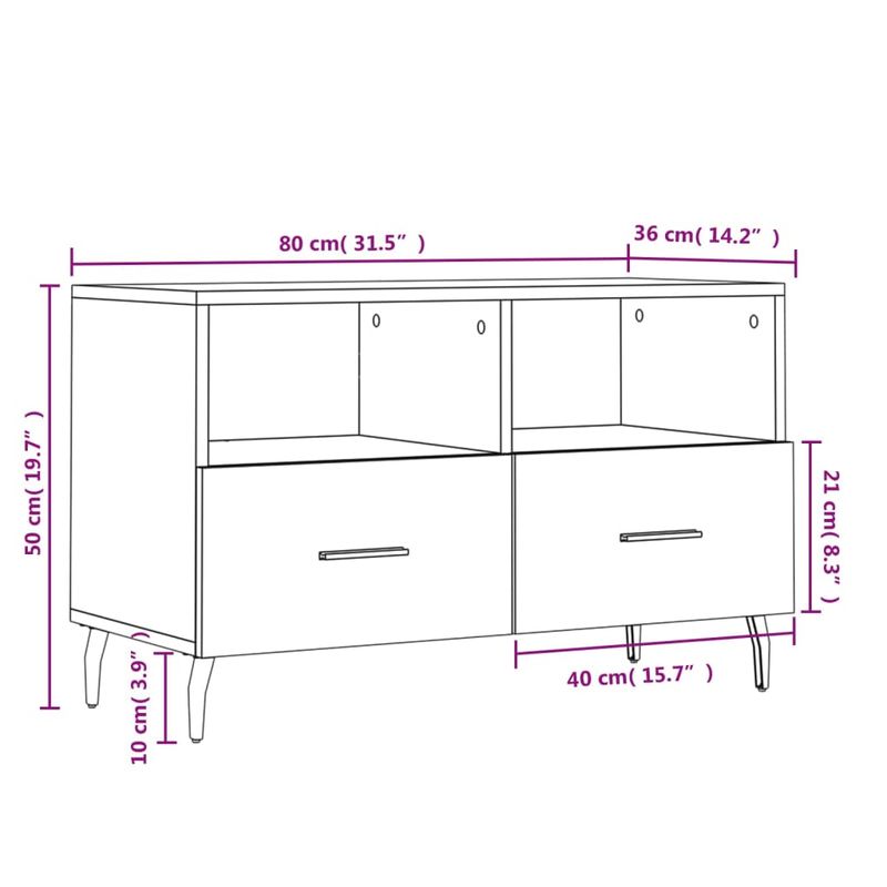 Casa si Gradina - Mobilier - Comode si corpuri - Comode - Comoda TV, negru, 80x36x50 cm, lemn prelucrat - Infinity.ro