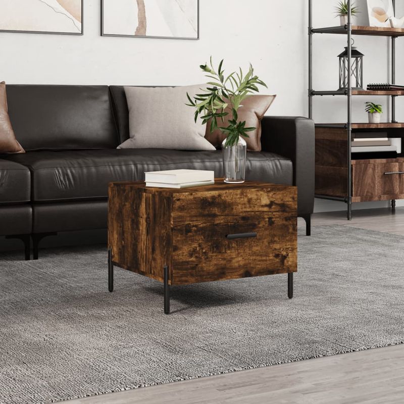 Casa si Gradina - Mobilier - Mese si birouri - Masute de cafea - Masuta de cafea, stejar fumuriu, 50x50x40 cm, lemn prelucrat - Infinity.ro