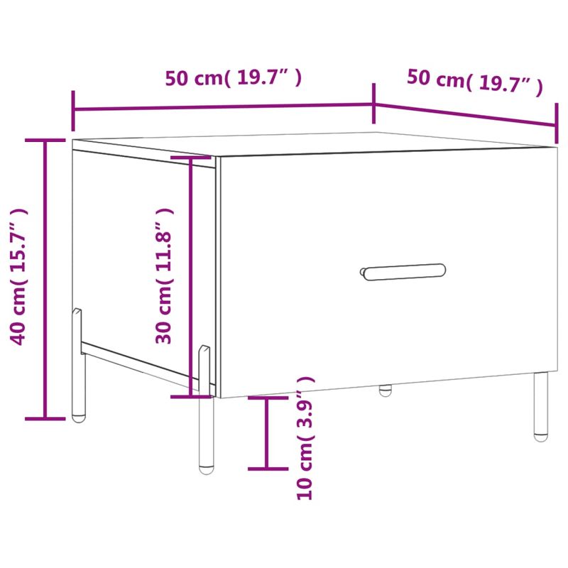 Casa si Gradina - Mobilier - Mese si birouri - Masute de cafea - Masuta de cafea, stejar fumuriu, 50x50x40 cm, lemn prelucrat - Infinity.ro