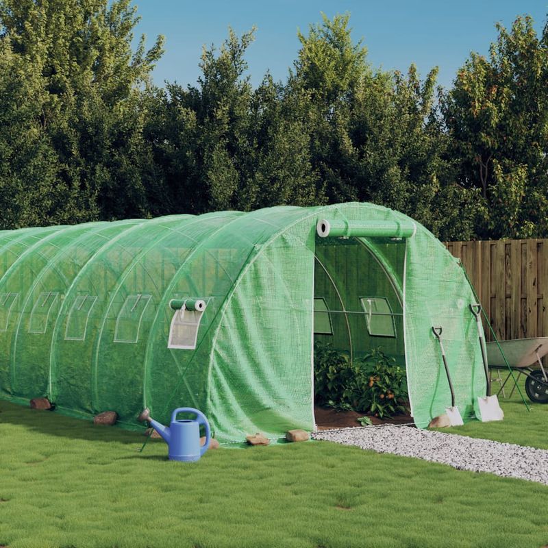 Casa si Gradina - Gradinarit si plante - Sere si solarii - Sera cu cadru din otel, verde, 30 m², 10x3x2 m - Infinity.ro
