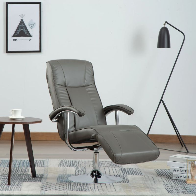 Casa si Gradina - Mobilier - Scaune si fotolii - Fotolii - Fotoliu TV, gri, piele ecologica - Infinity.ro