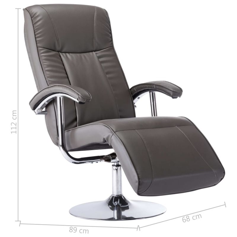 Casa si Gradina - Mobilier - Scaune si fotolii - Fotolii - Fotoliu TV, gri, piele ecologica - Infinity.ro