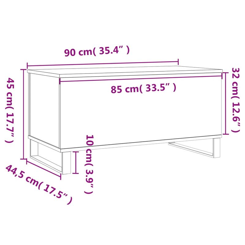 Casa si Gradina - Mobilier - Mese si birouri - Masute de cafea - Masuta de cafea, stejar fumuriu, 90x44,5x45 cm, lemn compozit - Infinity.ro