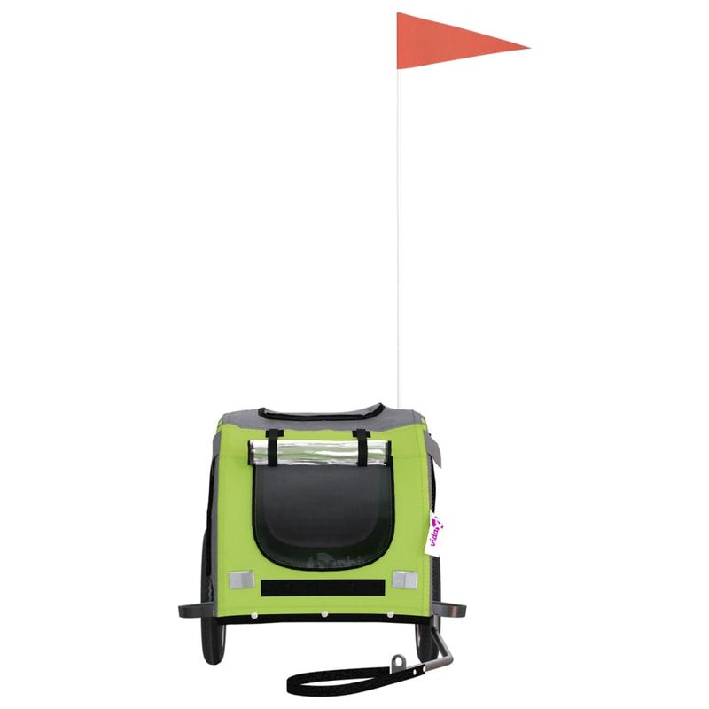 Petshop - Accesorii petshop - Culcusuri si custi - Genti si articole transport - Remorca bicicleta animale companie verde/gri textil oxford/fier - Infinity.ro