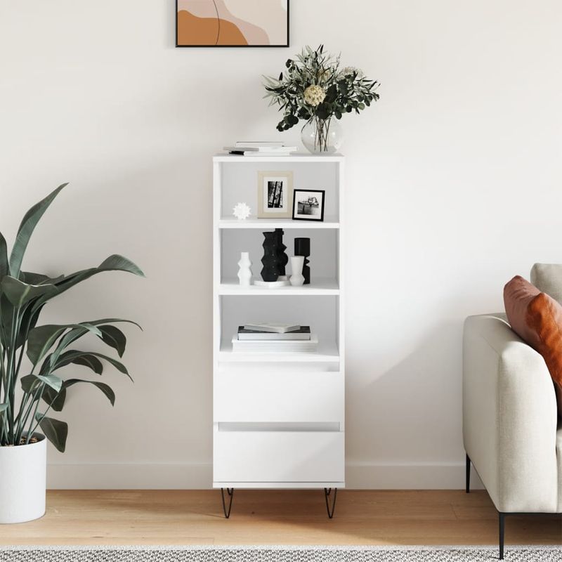 Casa si Gradina - Mobilier - Comode si corpuri - Corpuri bucatarie - Dulap inalt, alb, 40x36x110 cm, lemn compozit - Infinity.ro