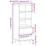 Casa si Gradina - Mobilier - Comode si corpuri - Corpuri bucatarie - Dulap inalt, alb, 40x36x110 cm, lemn compozit - Infinity.ro