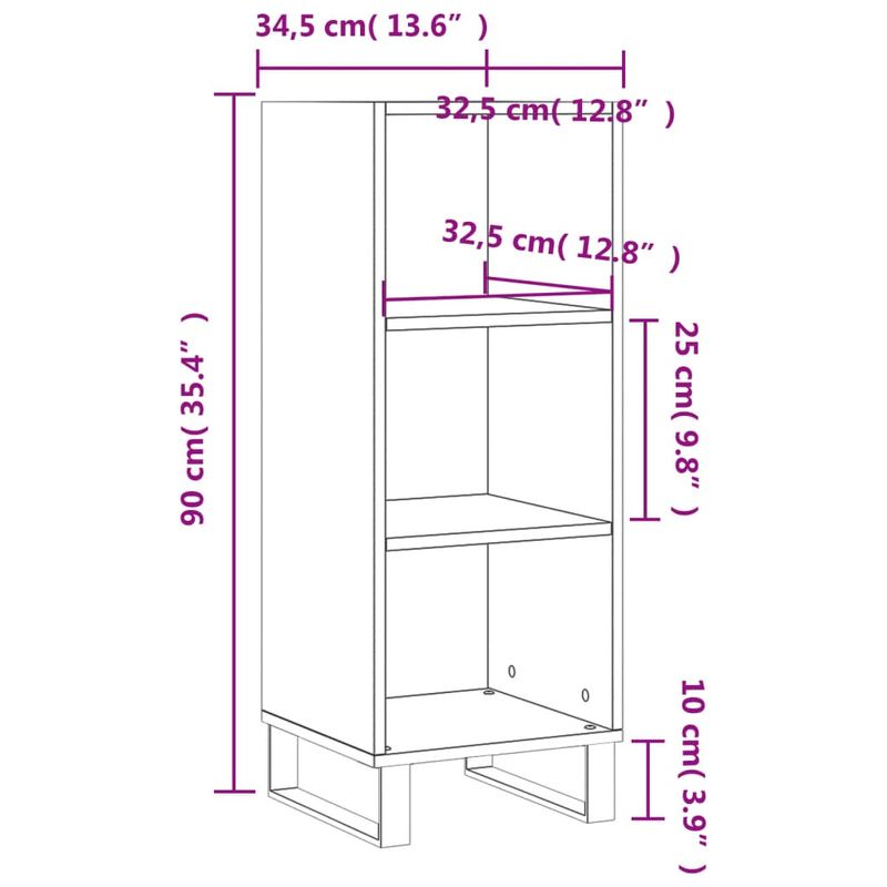 Casa si Gradina - Mobilier - Comode si corpuri - Comode - Servanta, gri beton, 34,5x32,5x90 cm, lemn prelucrat - Infinity.ro