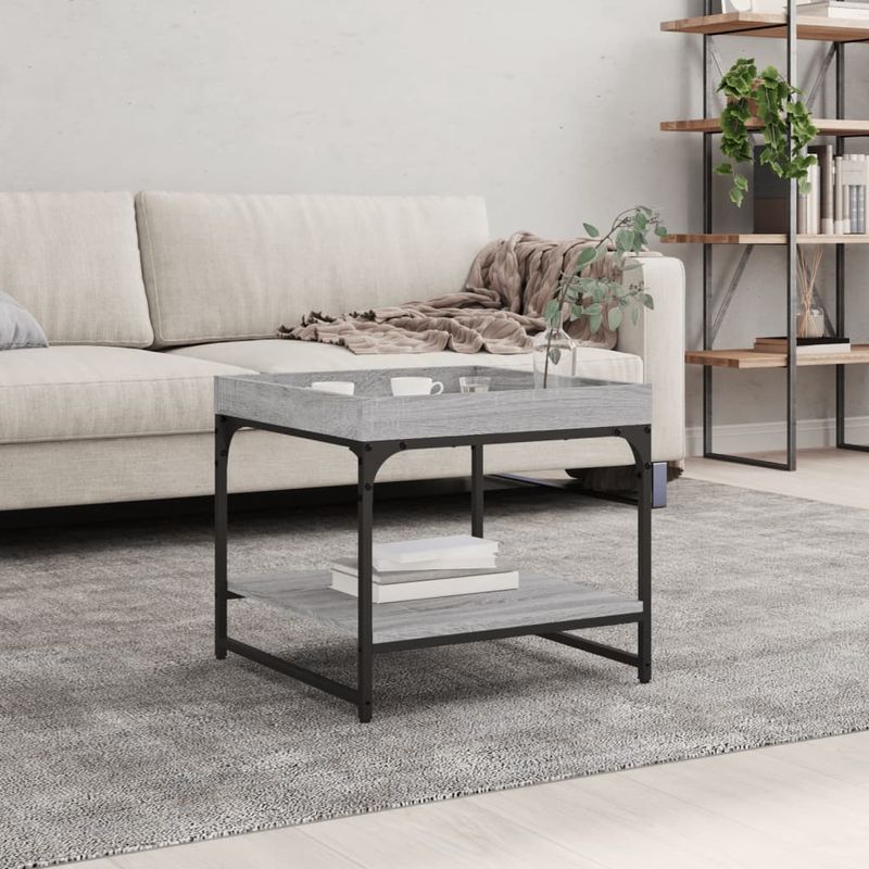 Casa si Gradina - Mobilier - Mese si birouri - Masute de cafea - Masa de cafea, gri sonoma, 49,5x49,5x45 cm, lemn compozit - Infinity.ro