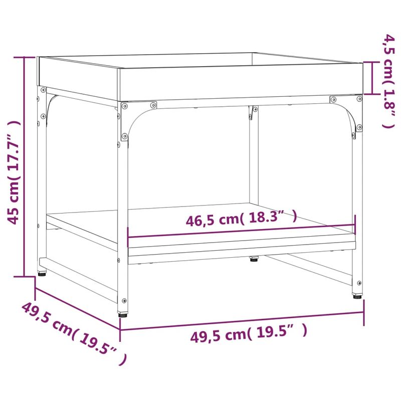 Casa si Gradina - Mobilier - Mese si birouri - Masute de cafea - Masa de cafea, gri sonoma, 49,5x49,5x45 cm, lemn compozit - Infinity.ro