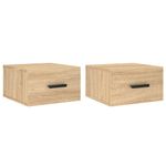 Casa si Gradina - Mobilier - Comode si corpuri - Noptiere - Noptiere de perete, 2 buc., stejar sonoma, 35x35x20 cm - Infinity.ro