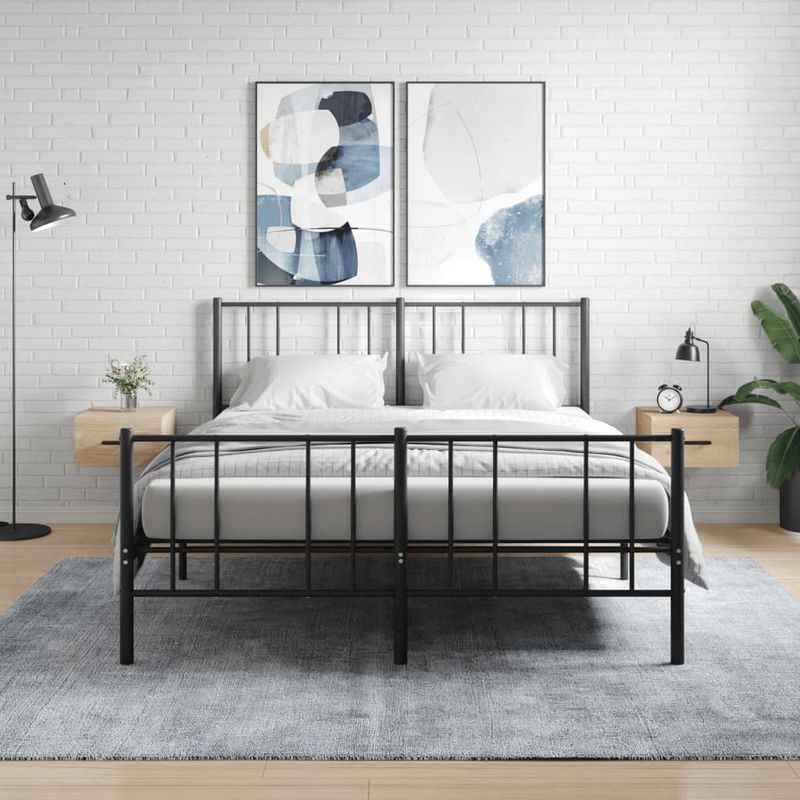 Casa si Gradina - Mobilier - Comode si corpuri - Noptiere - Noptiere de perete, 2 buc., stejar sonoma, 35x35x20 cm - Infinity.ro