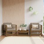 Casa si Gradina - Gradina si terasa - Mobilier exterior - Canapele si fotolii gradina - Scaune de gradina cu perne 2 buc. maro miere lemn masiv de pin - Infinity.ro