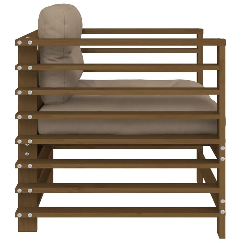 Casa si Gradina - Gradina si terasa - Mobilier exterior - Canapele si fotolii gradina - Scaune de gradina cu perne 2 buc. maro miere lemn masiv de pin - Infinity.ro