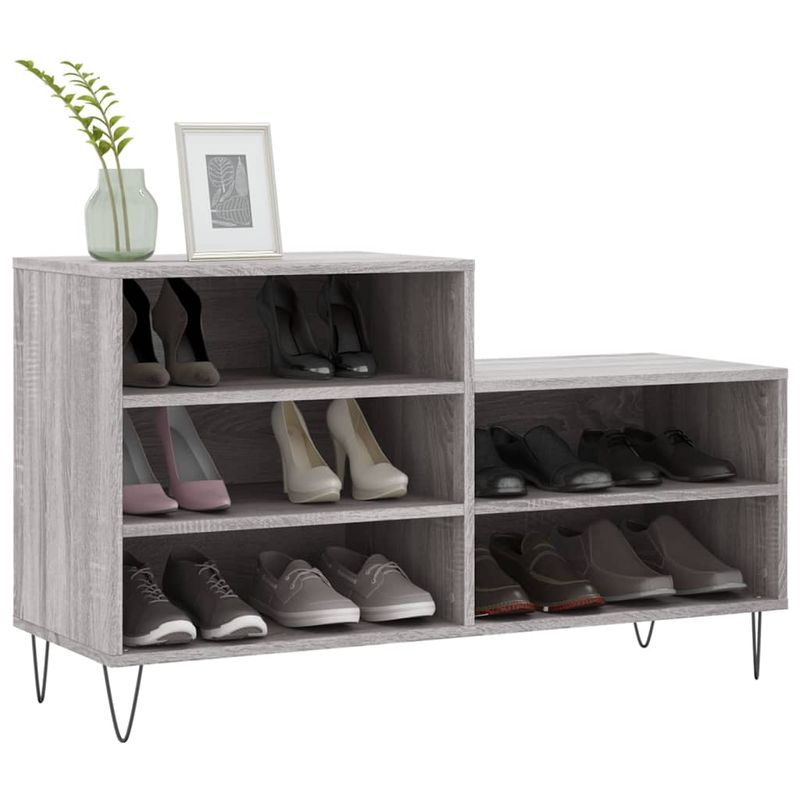 Casa si Gradina - Mobilier - Organizare si depozitare - Organizator incaltaminte - Pantofar, gri sonoma, 102x36x60 cm, lemn prelucrat - Infinity.ro