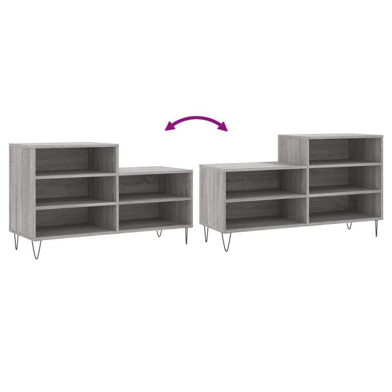 Casa si Gradina - Mobilier - Organizare si depozitare - Organizator incaltaminte - Pantofar, gri sonoma, 102x36x60 cm, lemn prelucrat - Infinity.ro