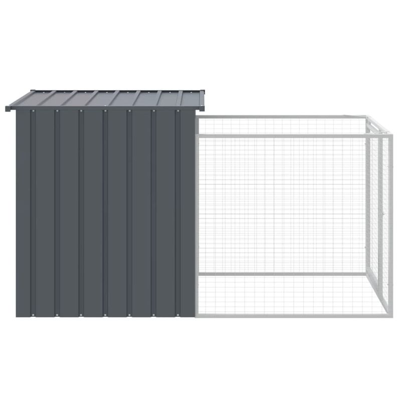 Petshop - Accesorii petshop - Culcusuri si custi - Custi interior si exterior - Cusca caine cu tarc antracit 110x201x110 cm otel galvanizat - Infinity.ro