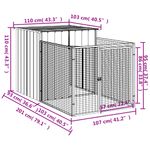 Petshop - Accesorii petshop - Culcusuri si custi - Custi interior si exterior - Cusca caine cu tarc antracit 110x201x110 cm otel galvanizat - Infinity.ro