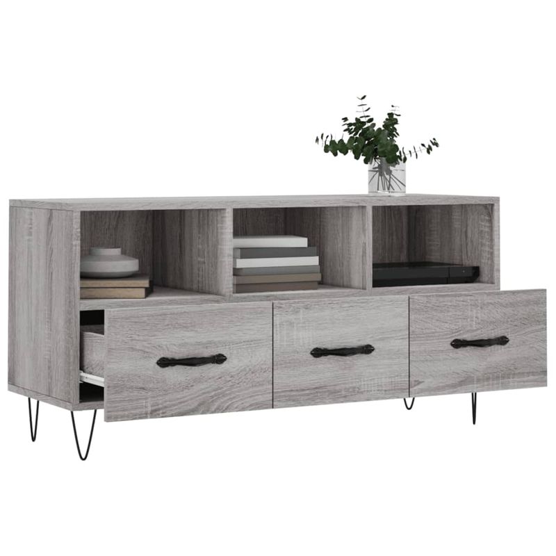 Casa si Gradina - Mobilier - Comode si corpuri - Comode - Dulap TV, gri sonoma, 102x36x50 cm, lemn prelucrat - Infinity.ro