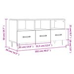 Casa si Gradina - Mobilier - Comode si corpuri - Comode - Dulap TV, gri sonoma, 102x36x50 cm, lemn prelucrat - Infinity.ro