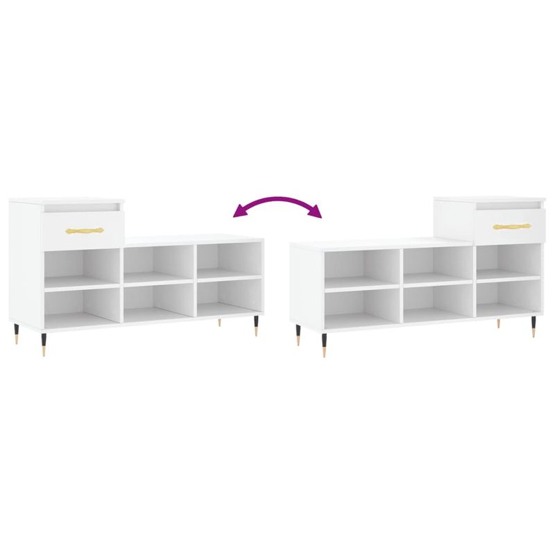 Casa si Gradina - Mobilier - Organizare si depozitare - Organizator incaltaminte - Pantofar, alb, 102x36x60 cm, lemn compozit - Infinity.ro