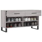 Casa si Gradina - Mobilier - Organizare si depozitare - Organizator incaltaminte - Banca de pantofi, gri sonoma, 102x35x55 cm, lemn prelucrat - Infinity.ro