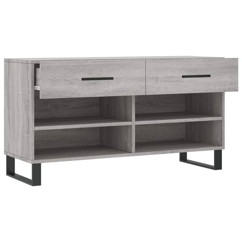 Casa si Gradina - Mobilier - Organizare si depozitare - Organizator incaltaminte - Banca de pantofi, gri sonoma, 102x35x55 cm, lemn prelucrat - Infinity.ro
