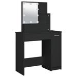 Casa si Gradina - Mobilier - Comode si corpuri - Masute de toaleta - Masa de toaleta cu LED, negru, 86,5x35x136 cm - Infinity.ro