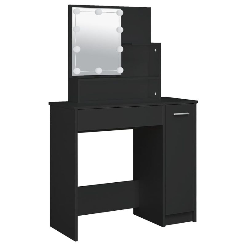 Casa si Gradina - Mobilier - Comode si corpuri - Masute de toaleta - Masa de toaleta cu LED, negru, 86,5x35x136 cm - Infinity.ro