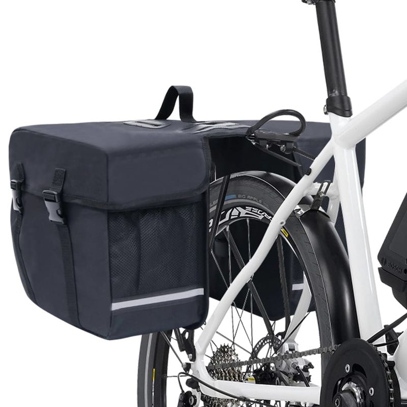 Sport si Outdoor - Ciclism - Accesorii pentru biciclete - Cosuri si portbagaje bibiclete - Geanta de bicicleta dubla pentru suport cos, negru, 35 L - Infinity.ro