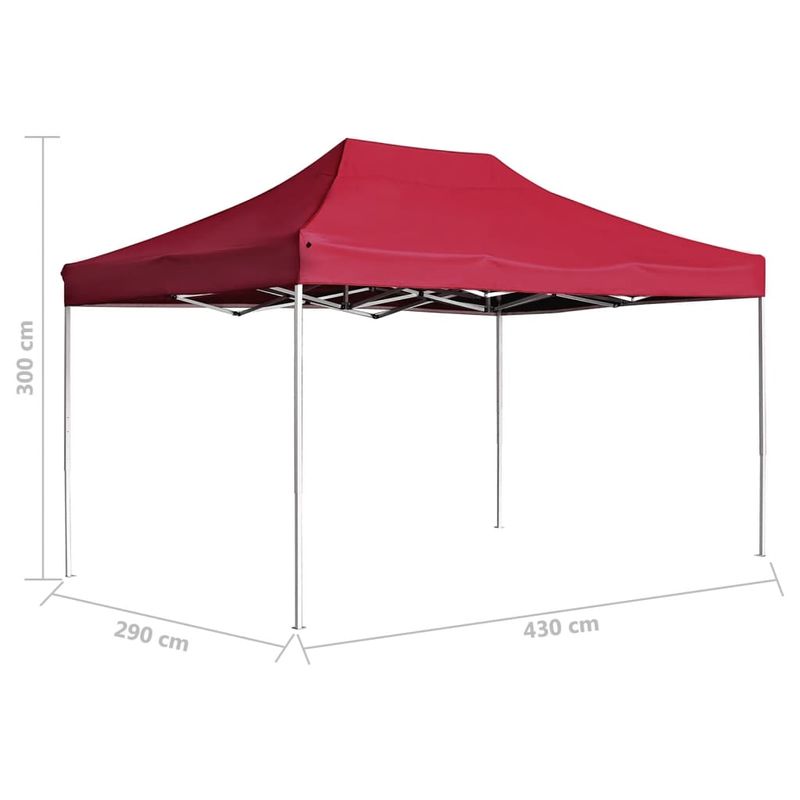 Casa si Gradina - Gradina si terasa - Umbrele si pavilioane - Pavilioane - Cort de petrecere pliabil profesional rosu vin 4,5x3 m aluminiu - Infinity.ro