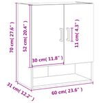 Casa si Gradina - Mobilier - Dulapuri si sifoniere - Dulapuri - Dulap de perete, gri beton, 60x31x70 cm, lemn compozit - Infinity.ro