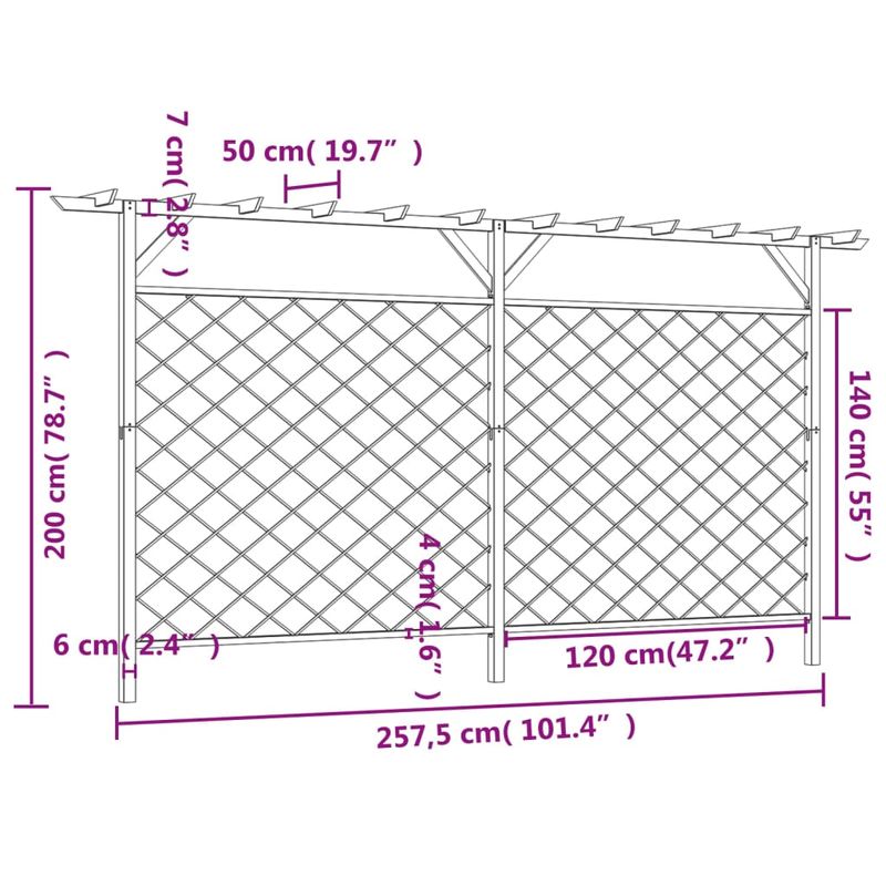 Casa si Gradina - Gradina si terasa - Garduri, panouri si accesorii - Gard de gradina cu zabrele si pergola, lemn - Infinity.ro