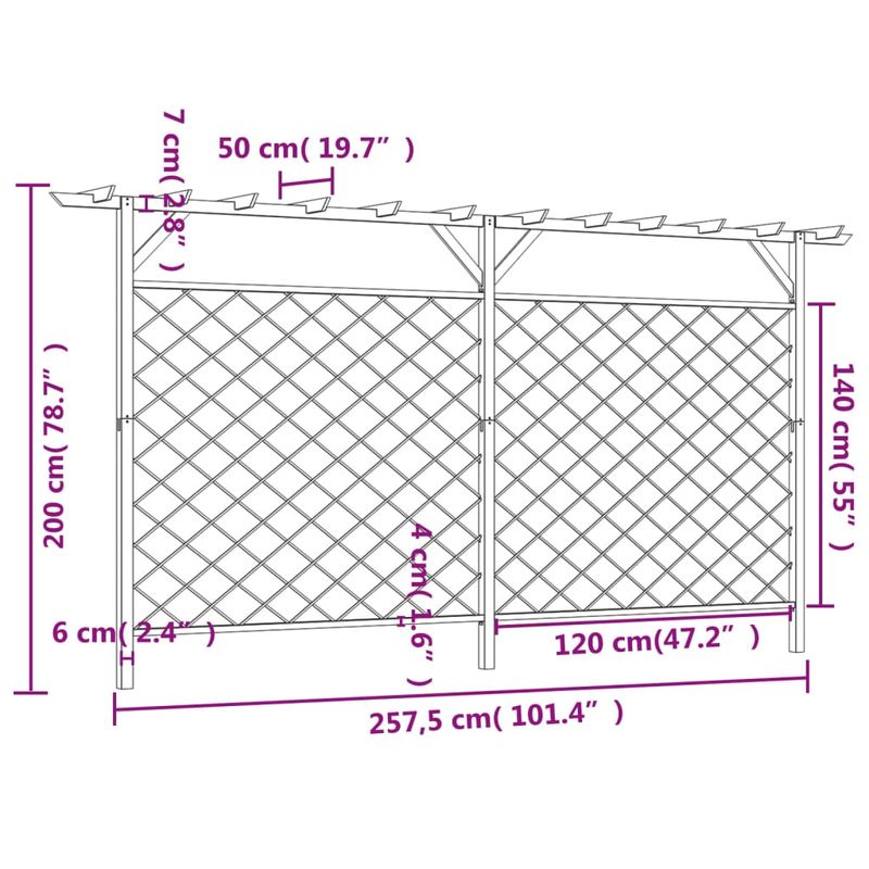 Casa si Gradina - Gradina si terasa - Garduri, panouri si accesorii - Gard de gradina cu zabrele si pergola, lemn - Infinity.ro