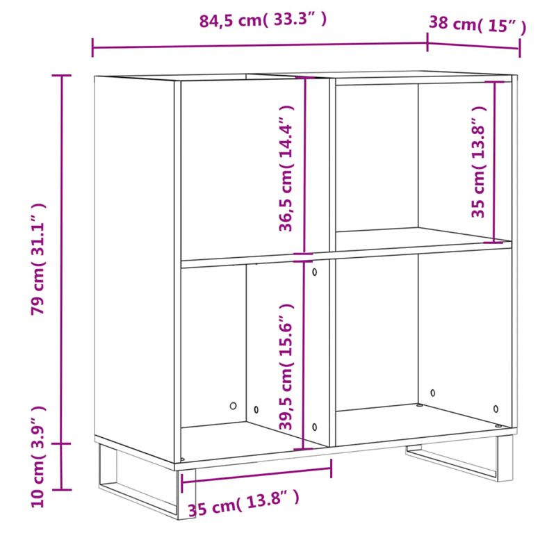 Casa si Gradina - Mobilier - Dulapuri si sifoniere - Dulapuri - Dulap pentru discuri, alb, 84,5x38x89 cm, lemn compozit - Infinity.ro