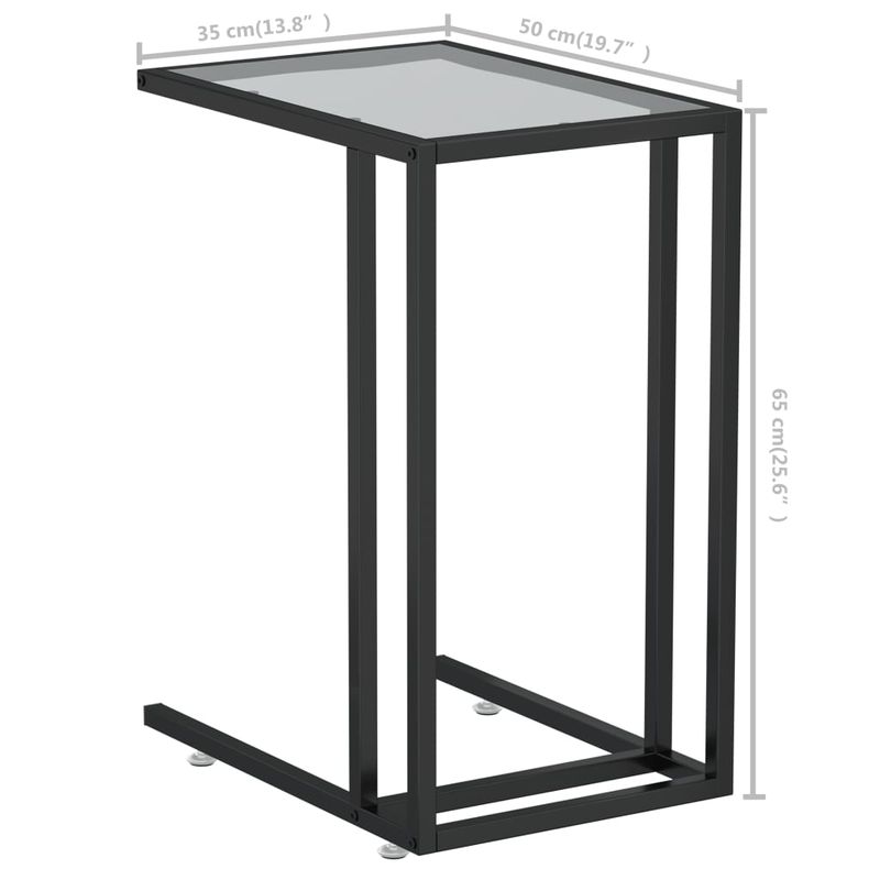 Casa si Gradina - Mobilier - Mese si birouri - Mese living - Masa laterala de calculator, transparent, 50x35x65 cm, sticla - Infinity.ro