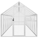 Petshop - Accesorii petshop - Culcusuri si custi - Tarcuri si colivii - Voliera de pasari, argintiu, 1,79x8x1,85 m, aluminiu - Infinity.ro