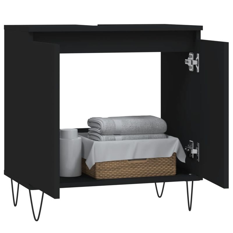 Casa si Gradina - Mobilier - Mobilier baie - Corpuri baie - Dulap de baie, negru, 58x33x60 cm, lemn prelucrat - Infinity.ro