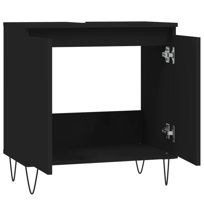 Casa si Gradina - Mobilier - Mobilier baie - Corpuri baie - Dulap de baie, negru, 58x33x60 cm, lemn prelucrat - Infinity.ro
