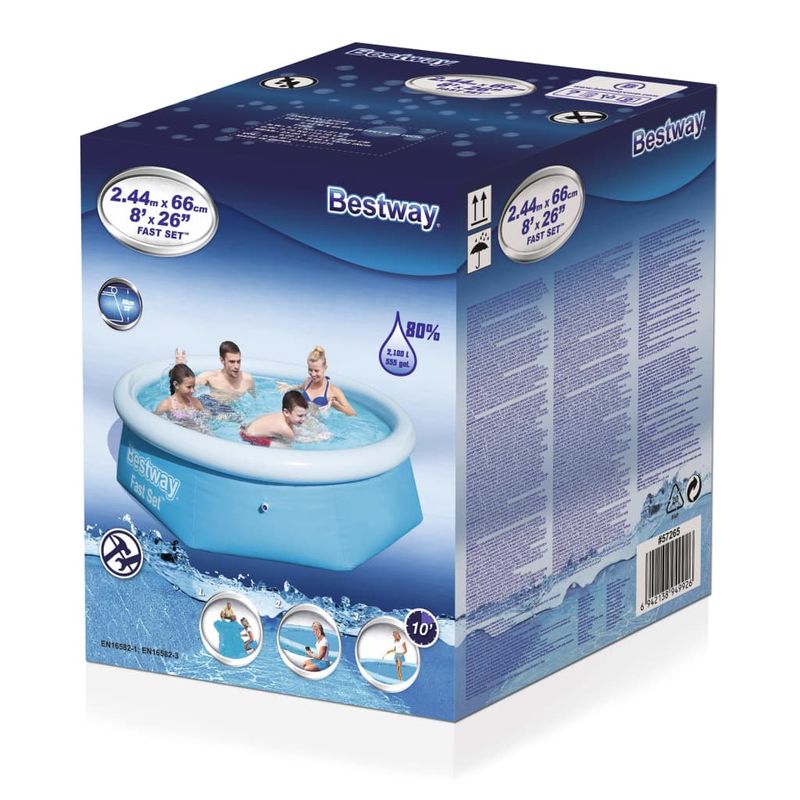 Casa si Gradina - Gradina si terasa - Piscine si accesorii - Piscine - Bestway Piscina gonflabila Fast Set, 244 x 66 cm, rotunda, 57265 - Infinity.ro