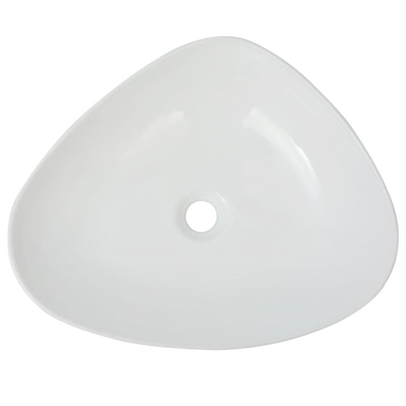 Casa si Gradina - Sanitare - Lavoar baie si accesorii - Lavoare si piedestale - Chiuveta baie din ceramica, triunghiulara, 50,5x41x12 cm, alb - Infinity.ro