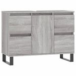 Casa si Gradina - Mobilier - Mobilier baie - Comode baie - Comoda pentru baie, gri sonoma, 80x33x60 cm, lemn compozit - Infinity.ro