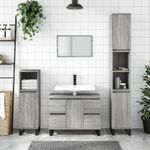 Casa si Gradina - Mobilier - Mobilier baie - Comode baie - Comoda pentru baie, gri sonoma, 80x33x60 cm, lemn compozit - Infinity.ro